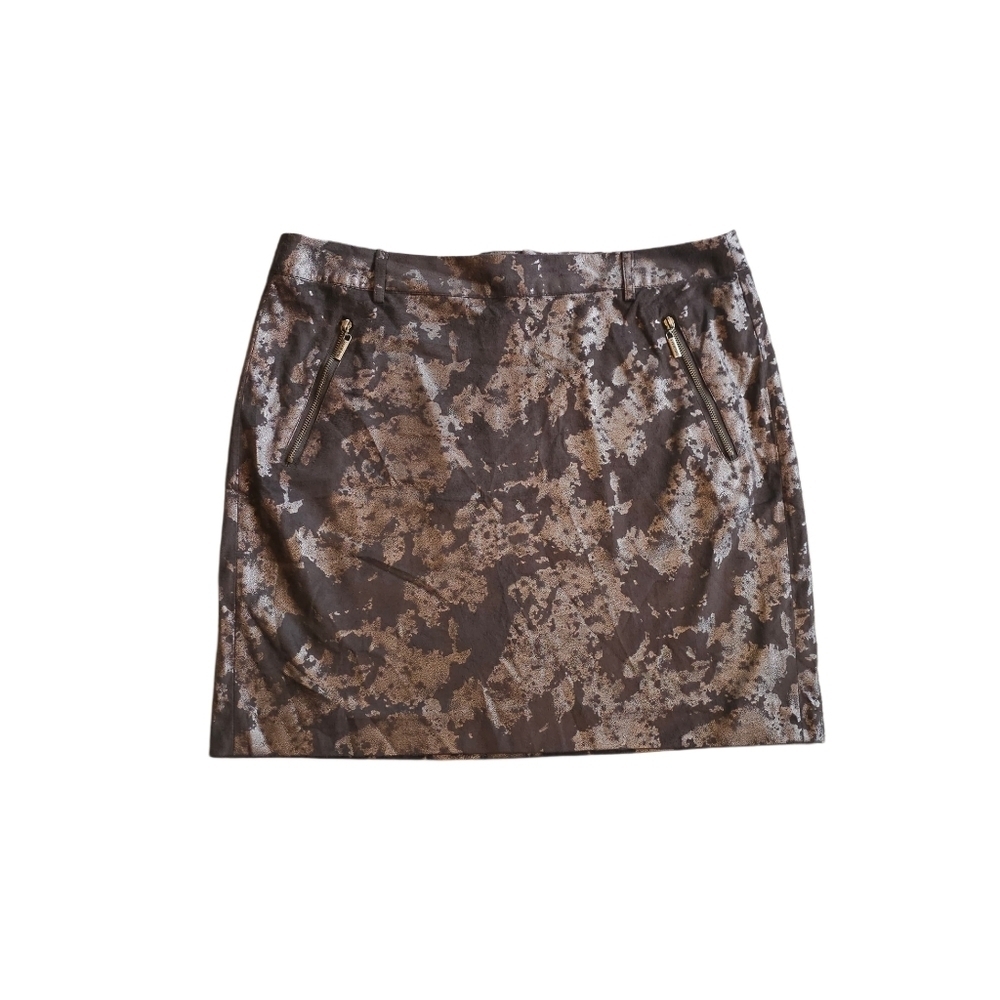 Vivienne Tam Metallic Moto Skirt Size 6